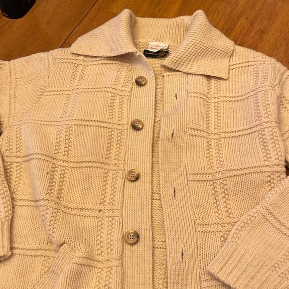 Brooks Brothers vintage men’s large wool cream sweater with pockets. - Picture 5 of 8